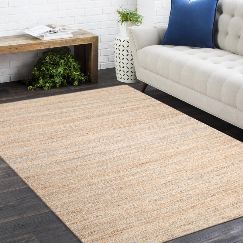 Lee Tencel Geometric Area Rug in Brown, Rectangle 5' x 8'