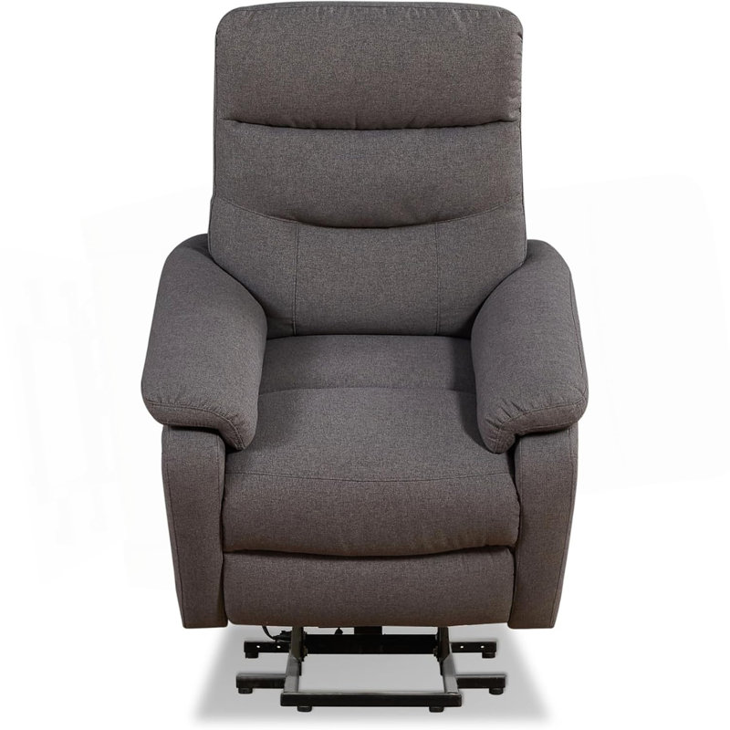 Contemporary Lift Chair Recliner With Grey Fabric Upholstery