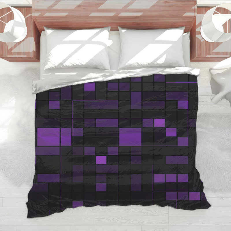 Couette à motif géométrique violet, Queen
