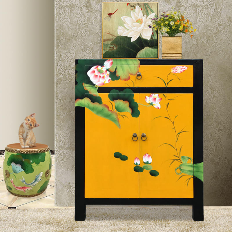 9 Pair Solid Wood Shoe Storage Cabinet
