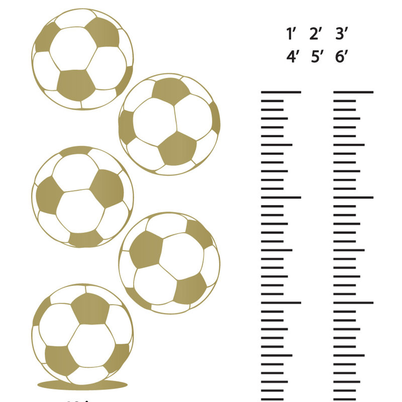 Décalcomanie murale graphique de croissance foot, Or
