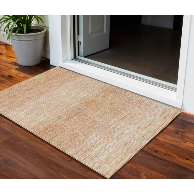 Tapis intérieur lavable abstrait ivoire 3 pi x 5 pi