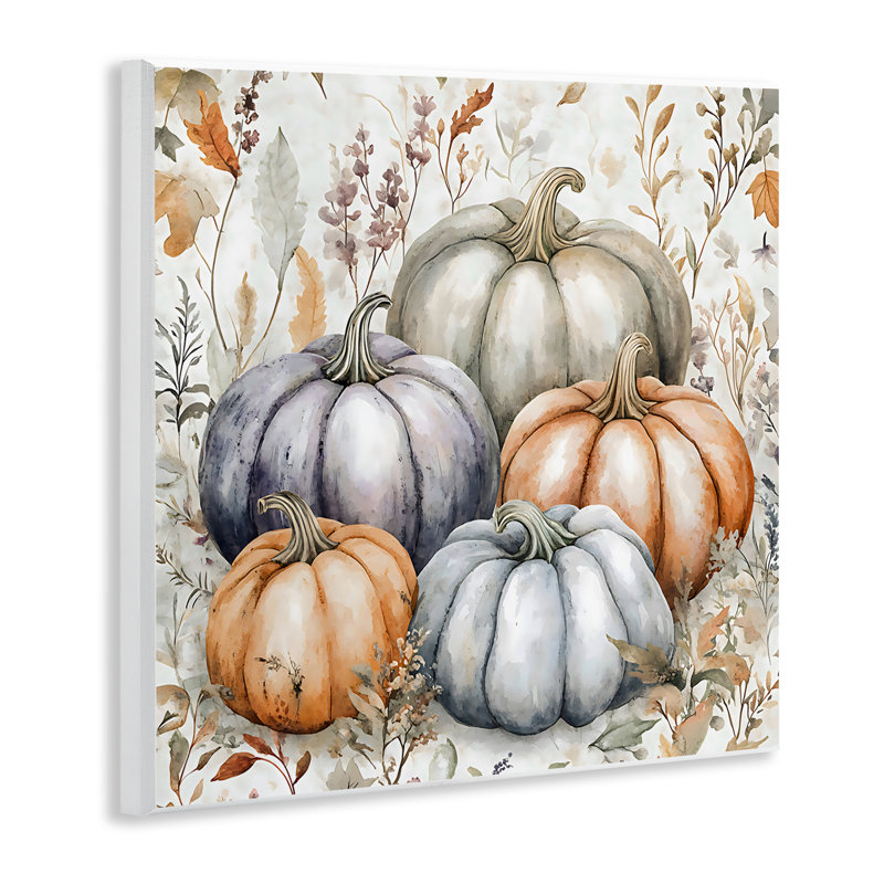 «Watercolor Pumpkin Harvest», plaque murale par Creative Studio