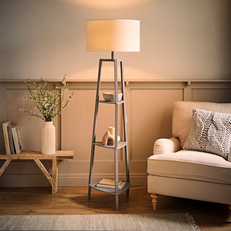 HIRU With EVA 156 Floor Lamp, Natural, Yes, Natural/Black