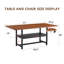Table de salle à manger en panneau de fibres à densité moyenne texturée noyer avec plateforme de rangement, 71 x 35,4 po | Idée de cadeau-121083299