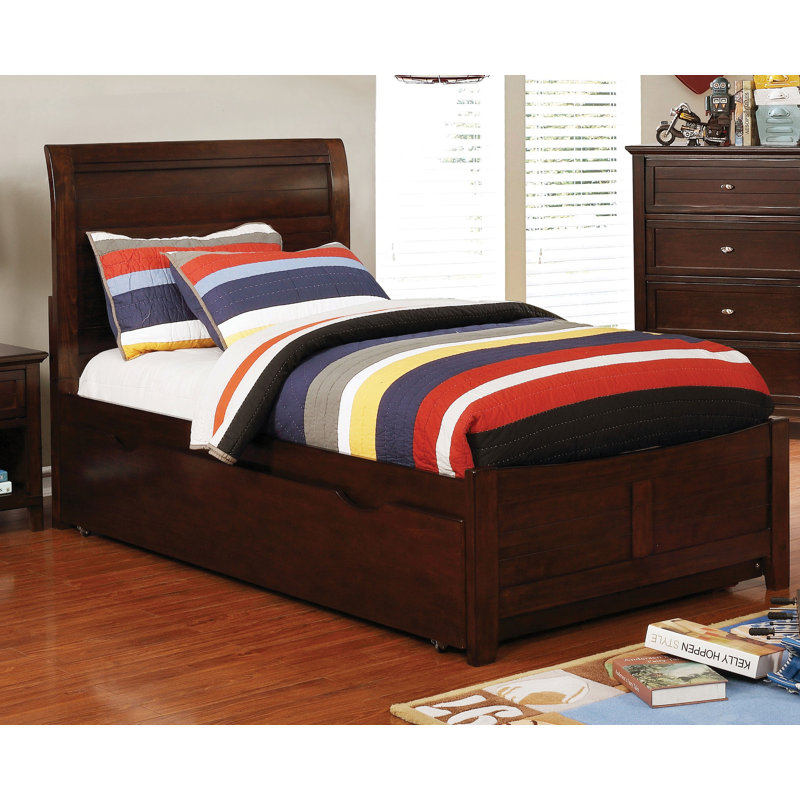 Lit-bateau avec couchette Kahi, Double, Cerisier brun
