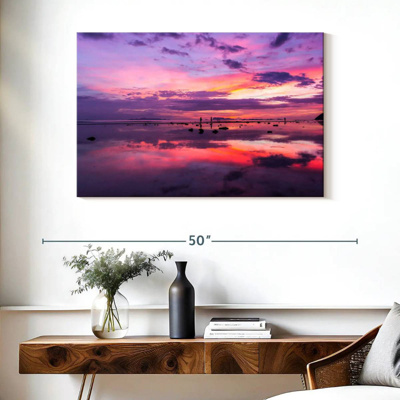 Kerrick, rose, mauve, coucher de soleil, H 26 po x l 39 po