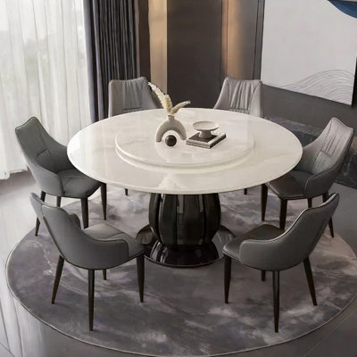 Ensemble de table de salle à manger simple et moderne en marbre