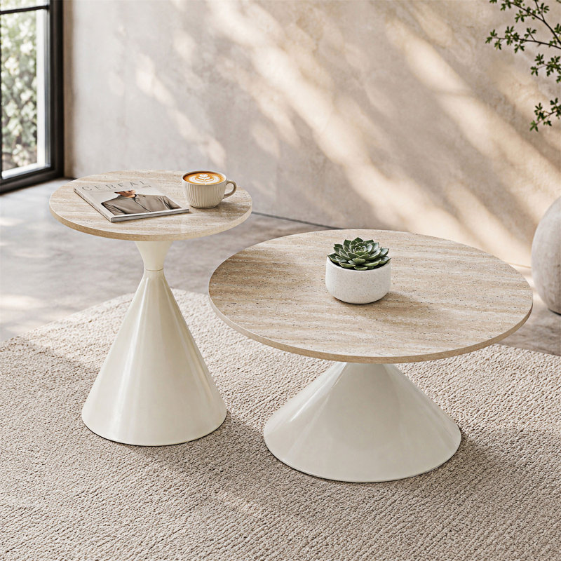 Ensemble de 2 tables basses, Blanc