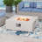 Kinzie Square Concrete Propane Smokeless Fire Pit Table with Lid-709298024