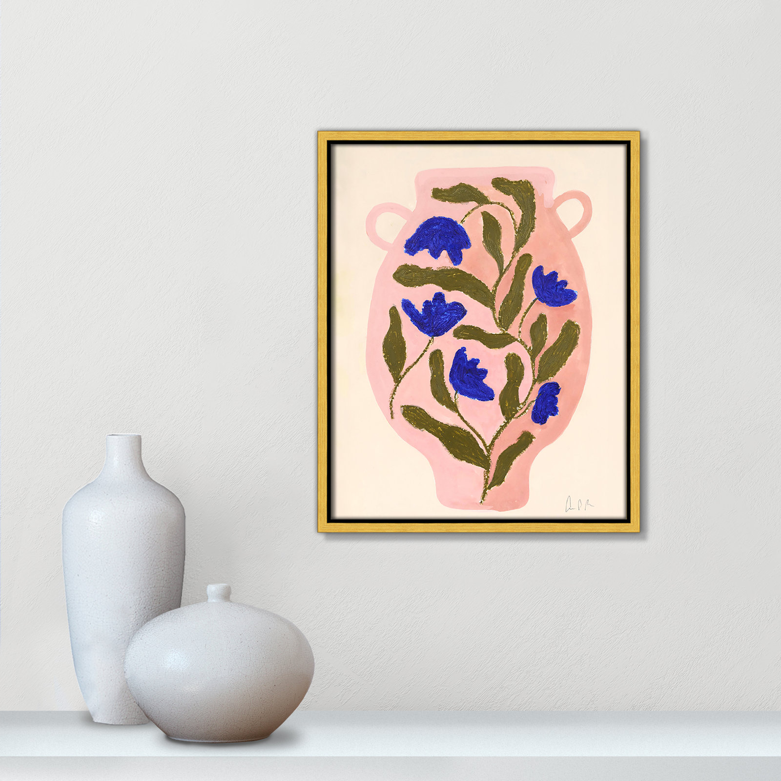 Vase No. 01 Print by Camilla Bergqvist, 15.5" H x 12.5" W, Gold