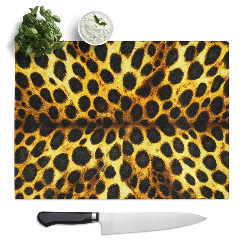 Cheetah Fur Vol.1  Glass Chopping Board