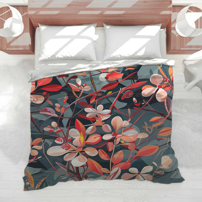 Édredon floral avec literie bohémienne, Simple extra long