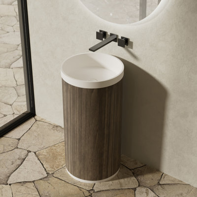 Lavabo sur pied rond 18 po Monblari