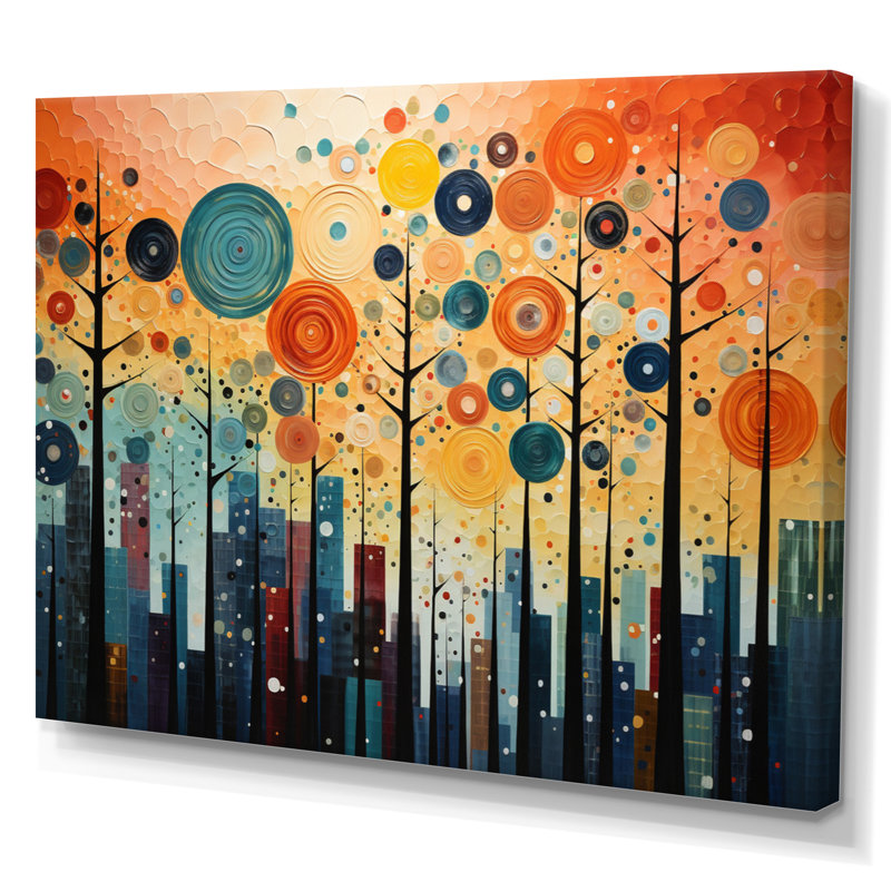 Mid-Century coloré audacieux «Breeziness III» - impressions abstraites sur toile de style Mid-Century, Toile tendue