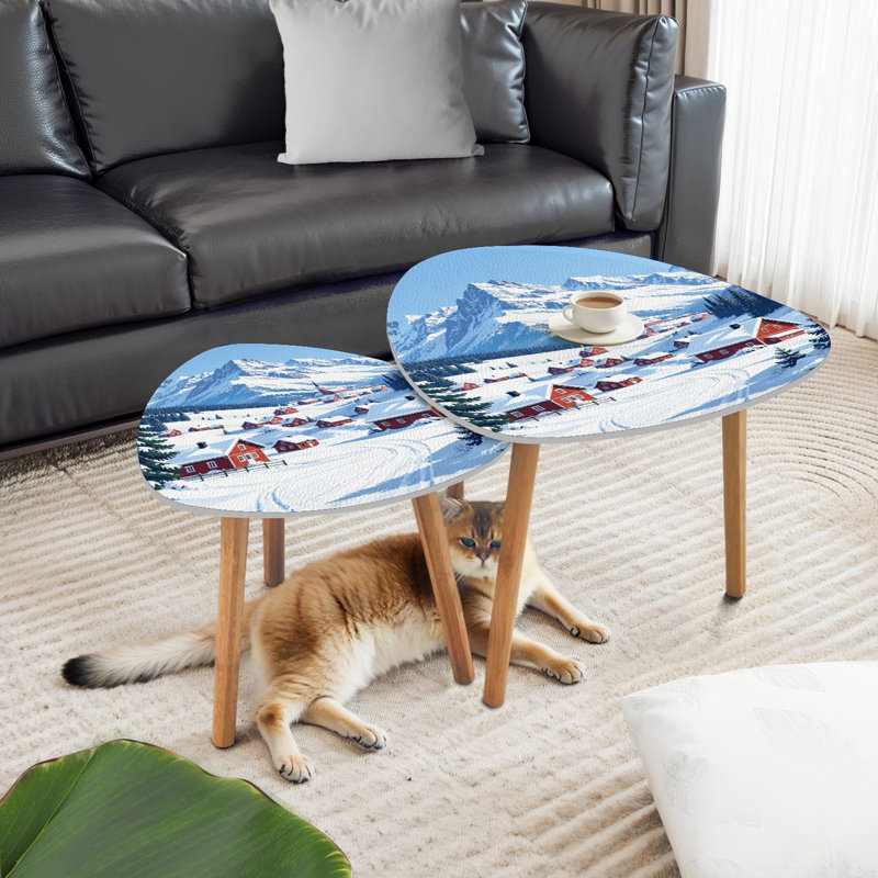 Ensemble de 2 tables basses gigognes Triangle