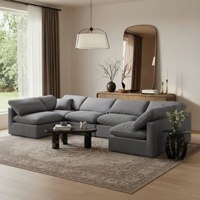 Canapé modulaire en velours 6 pièces Hinami