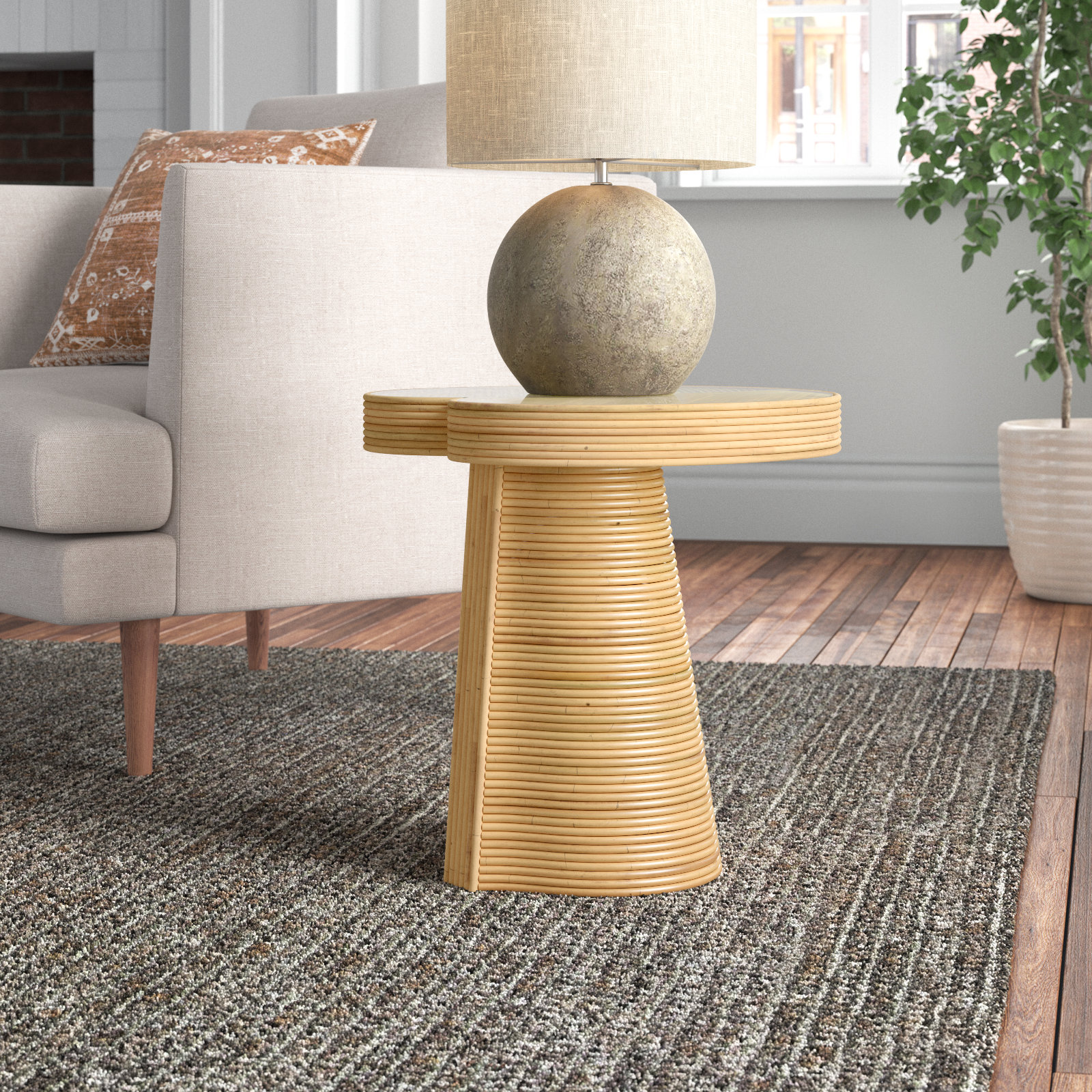 Dellar Mahogany End Table, 17.7" H x 17.5" W x 17.7" D