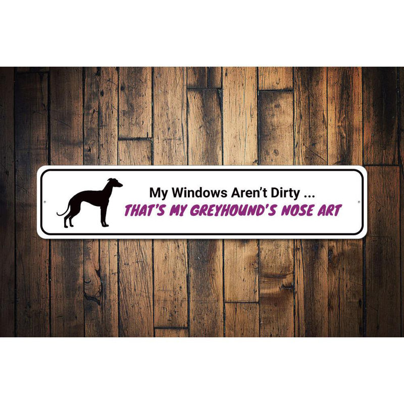 Plaque en aluminium Greyhound Dog, H 4 po x l 18 po x P 0,04 po