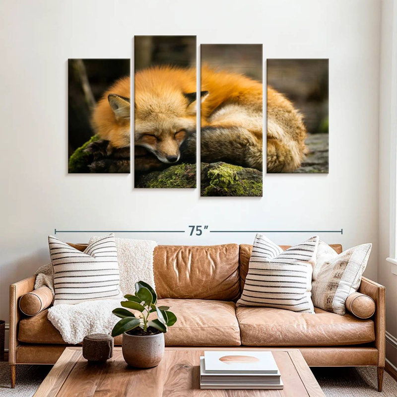 Brampt Sleeping Yellow Fox, 42" H x 68" W