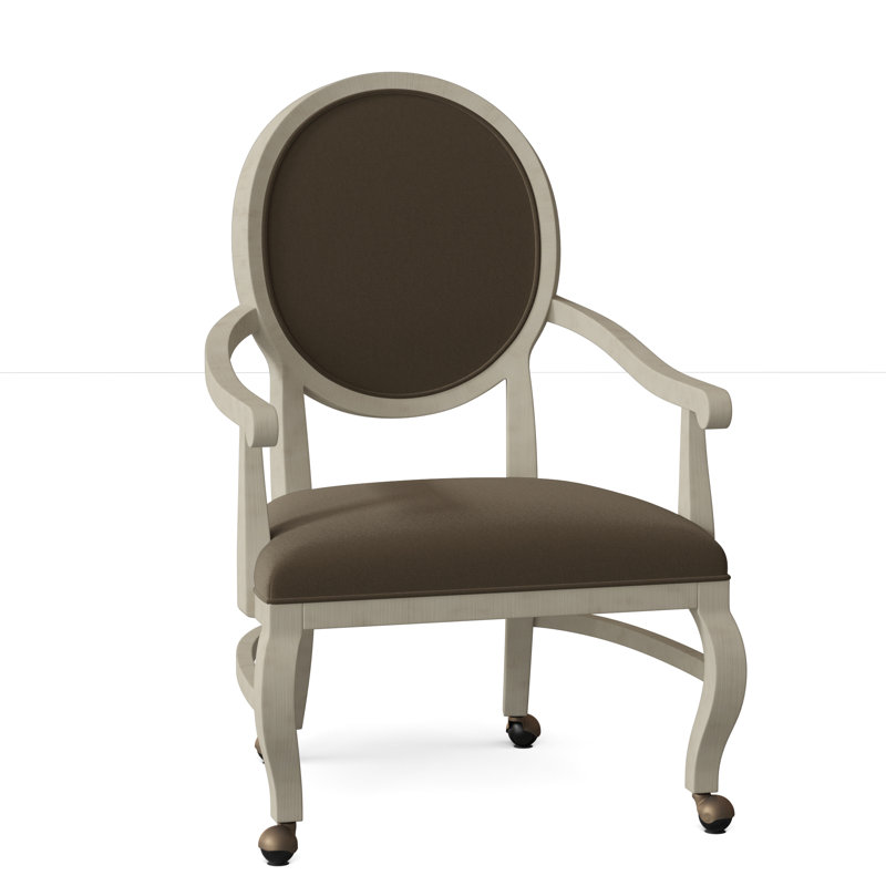 Oakland Upholstered King Louis Back Arm Chair, 9953 Willow, Almond Buff