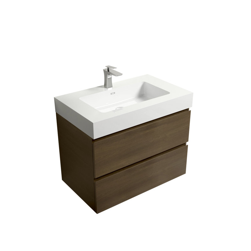 Ensemble de meuble-lavabo simple 30,09 po avec plateau en pierre Quayla