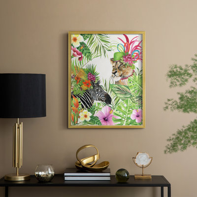 Jungle Royale II, reproduction encadrée - bois massif