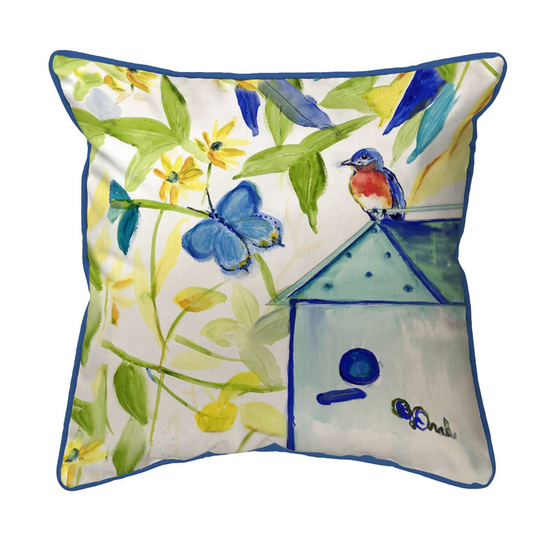 Floral Outdoor Throw Pillow, 12" x 12"