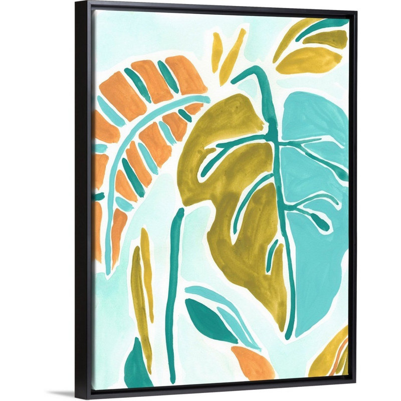 Art mural sur toile Jungle Expression II, Toile avec cadre noir, H 42 po x l 32 po