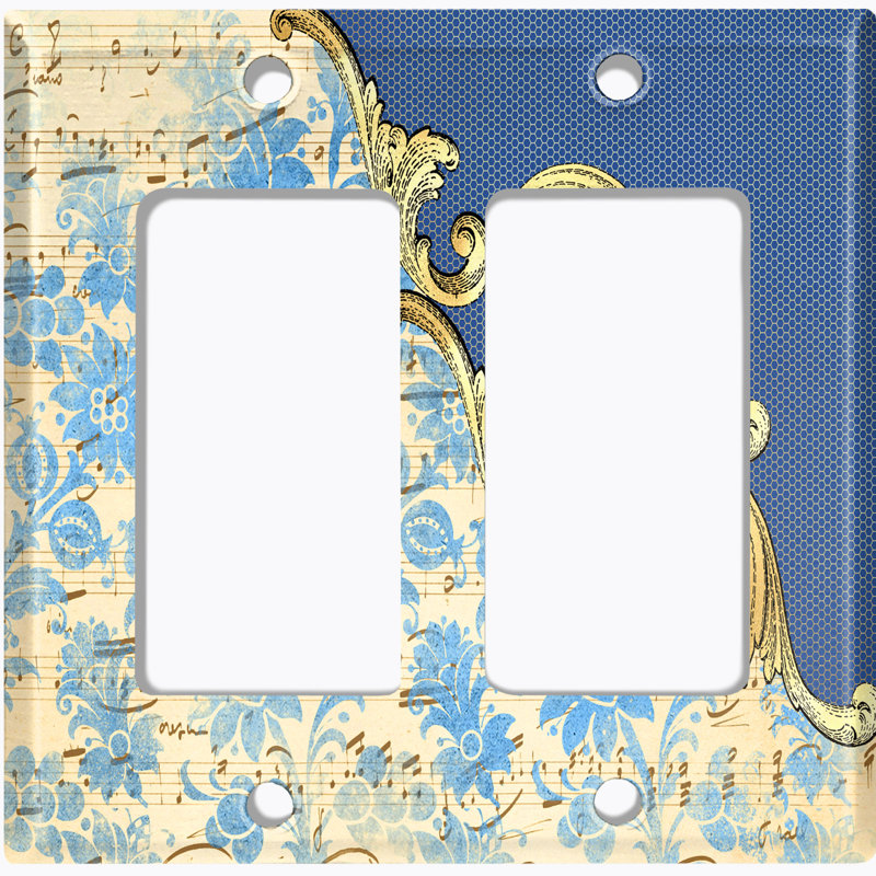 Patterned 2 - Gang Toggle Light Switch Standard Wall Plate