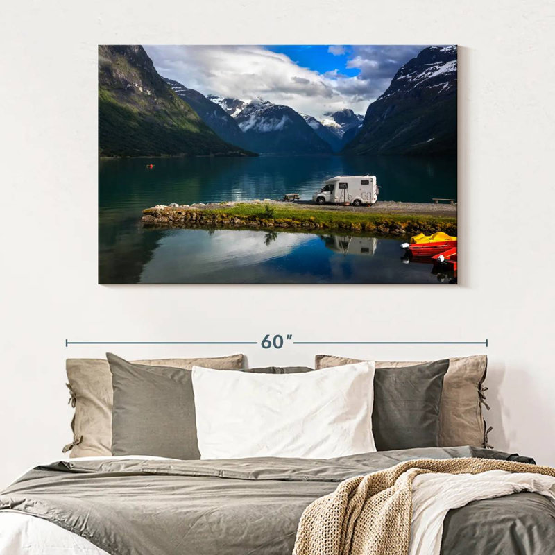 Le camping-car au lac norvégien, H 34 po x l 51 po