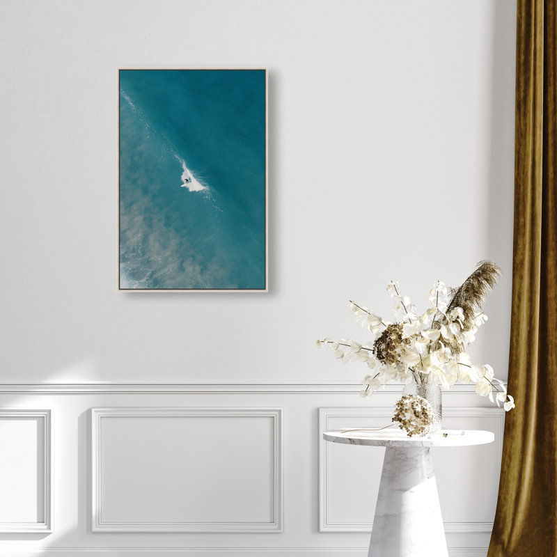 Aquamarine Breath Print by Oliver Gal, 31"H x 21"W, Silver Floater Frame