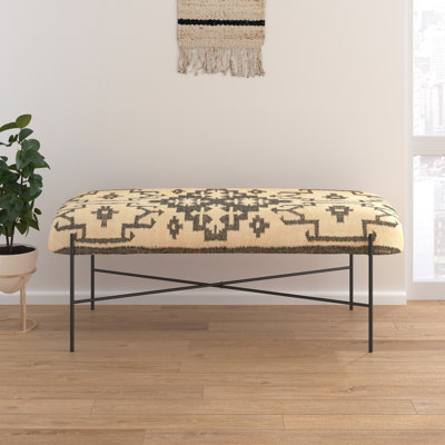Branford Handmade Jute Bench with Metal Legs