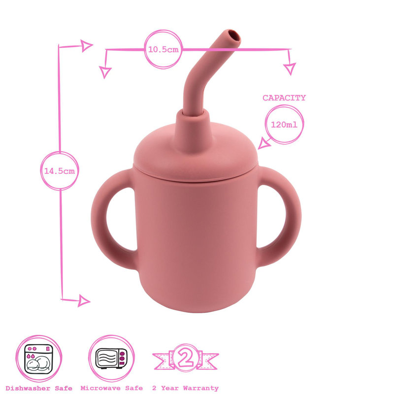 Tiny Dining 120ml Silicone Travel Tumbler, Pink