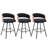 Counter Stool With Curved Backrest And Metal Frame-2111347922