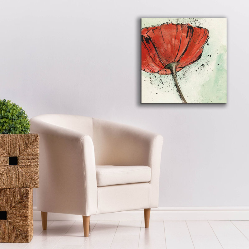 «Not A California Poppy 1» par Chris Paschke, art mural sur toile, H 26 po x l 26 po x P 1,5 po