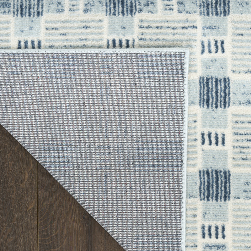Capodilupo Blue Modern Indoor Rug, Rectangle 4' x 6'