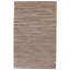 Tapis rayé brun clair / crème en cuir de vache fait à la main 5 pi 3 po x 7 pi 7 po