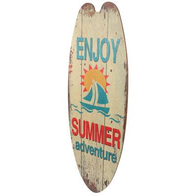 Decorative Summer Theme Surfboard Decor Widely-Used Party Bar Wall Pendant Wooden Surfboard Sign