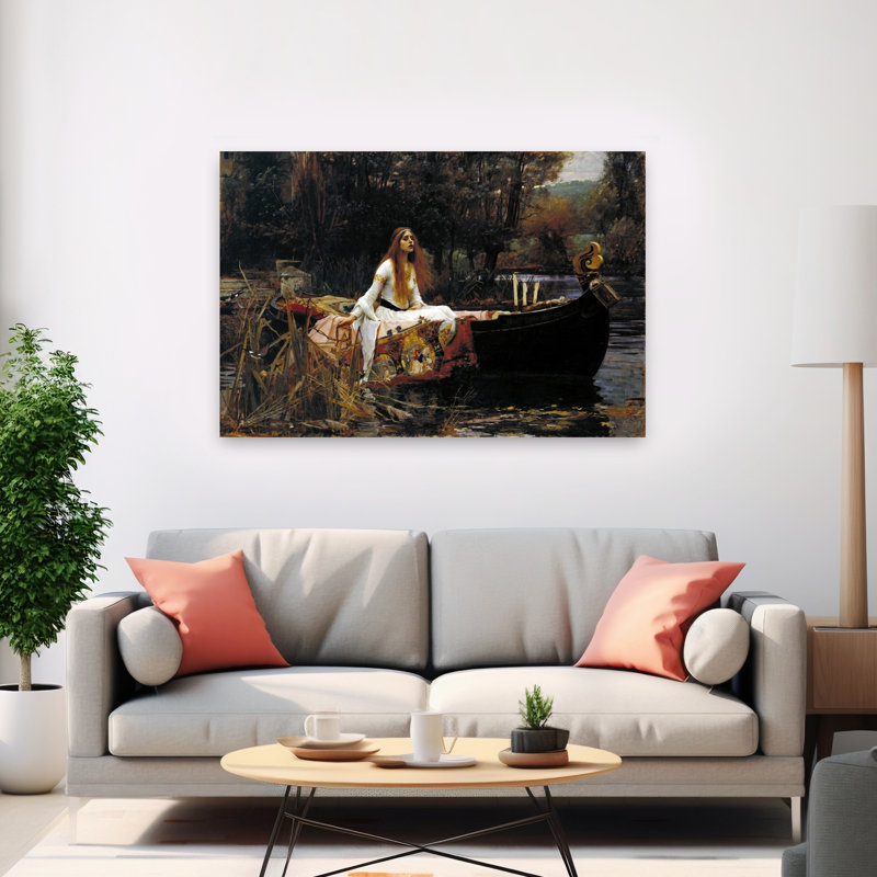 The Lady Of Shalott Classic Abstract Nature Tree Wall Art Print by John William Waterhouse - Wrapped Canvas Print