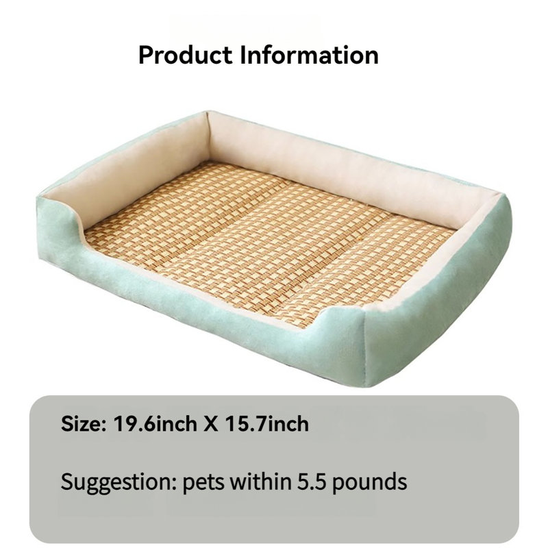Fedde Cotton Pet Bed, 3" H x 15.7" W x 19.6" D