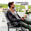 Ensemble de 2 chaises de patio pivotantes en rotin avec structure en acier, gris