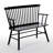Classic Windsor Bench Black with Armrest