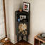Armoire de coin noire en bois massif