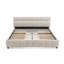 Grand lit plateforme tapissier avec tissu chenille, tête de lit souple et tiroirs de rangement, structure de lit moderne et solide beige (88,5 po x 68,5 po x 31 po)-18122816-18122829