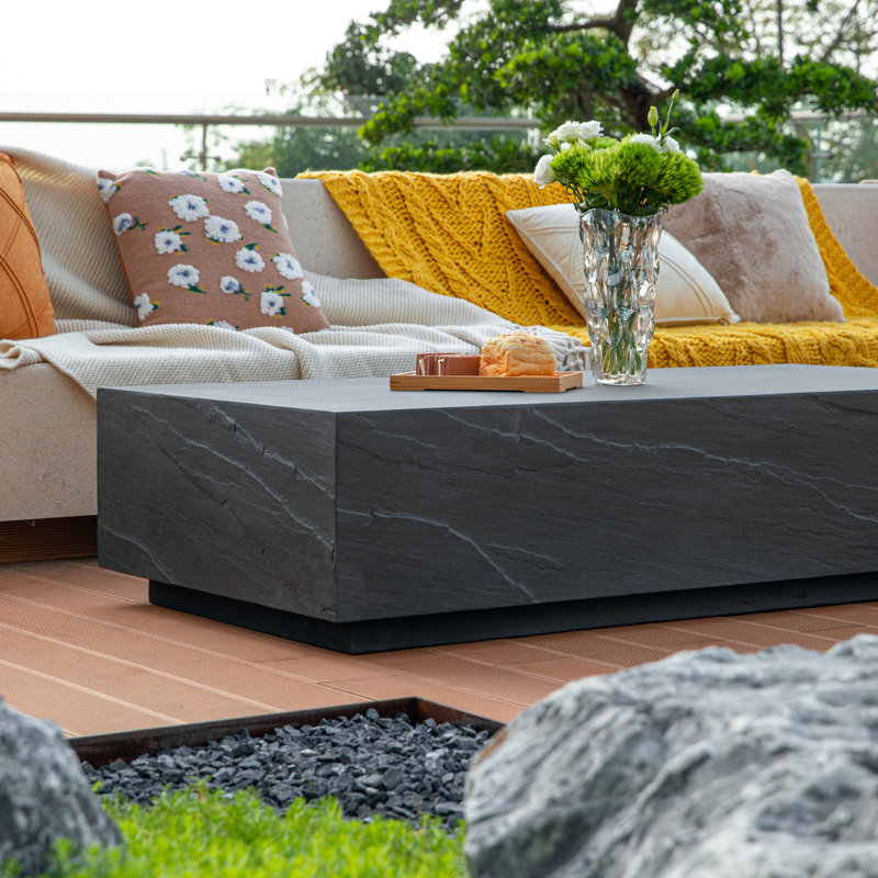 Colorado GRC Rectangular Coffee Table, Slate Black