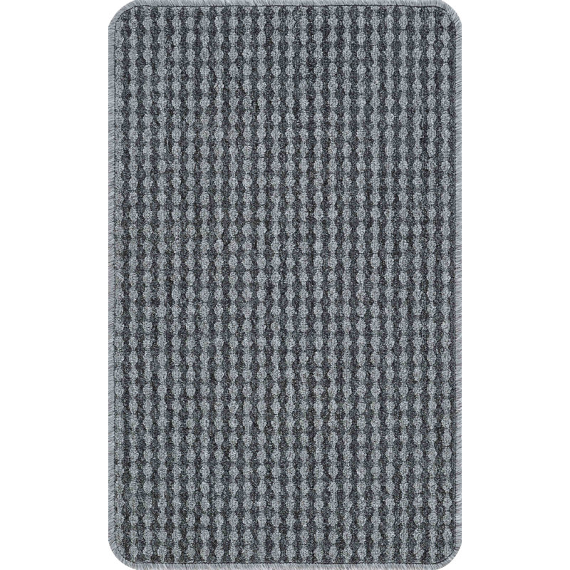 Ridhaan Non-Slip Striped Doormat, Rectangle 40W x 60L cm, Grey