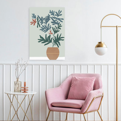 Summer Planter II Minimalist Modern Abstract Nature Plant Art