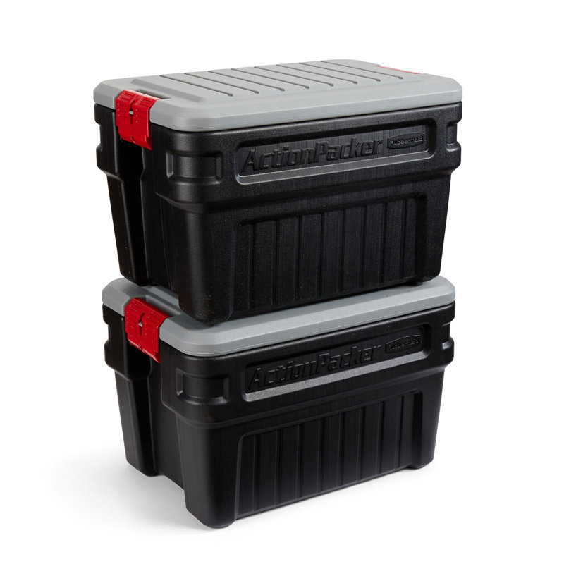 Bacs de rangement robustes avec couvercles Rubbermaid Action Packer, 2