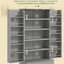 Armoire de cuisine, armoire de rangement à 5 niveaux, garde-manger avec tablettes de porte, portes doubles-422481958